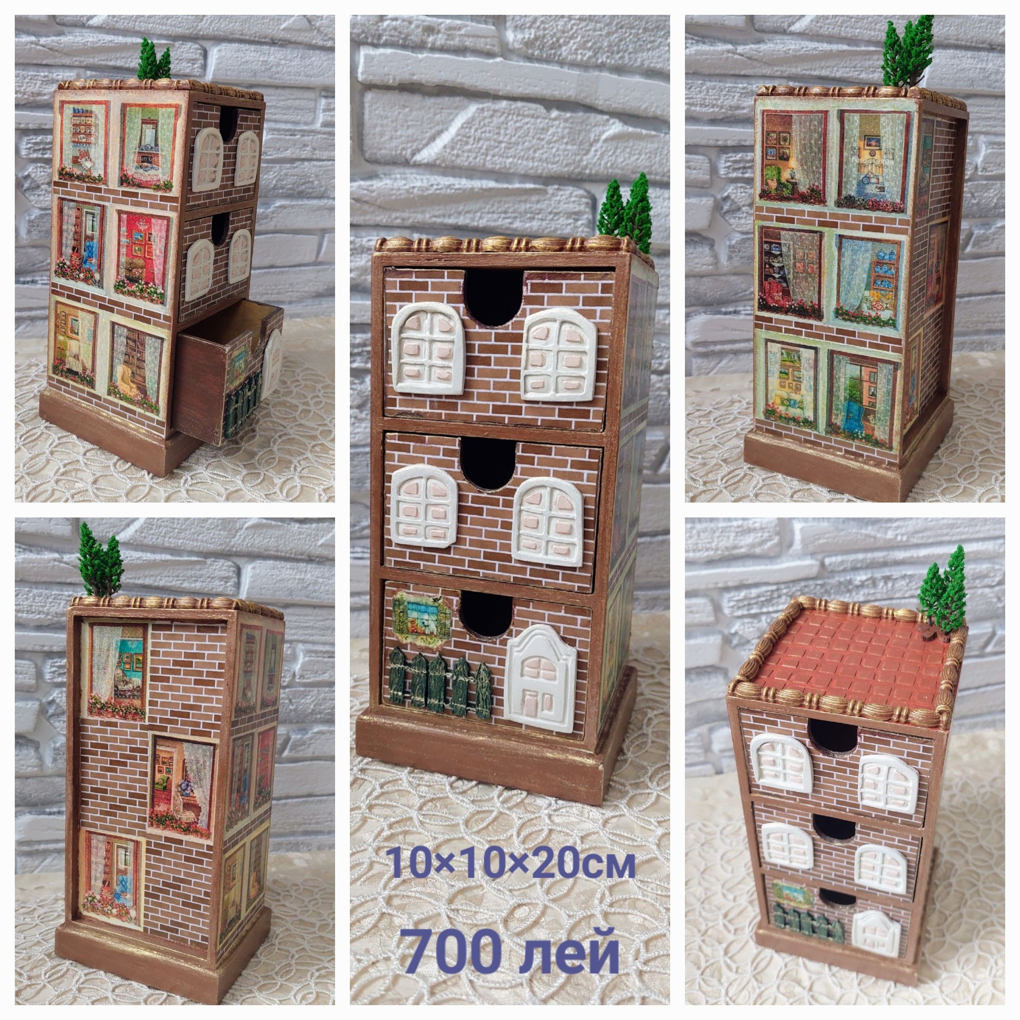 Шкатулка "дом",выполненная в технике "декупаж " — decor pentru casă lucrat manual, Little Art House / Ceramic & Decoupage
