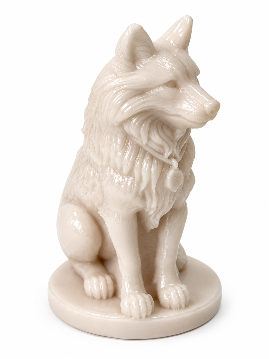 Statuetă cu lup — figurine decorative lucrat manual, Marmora