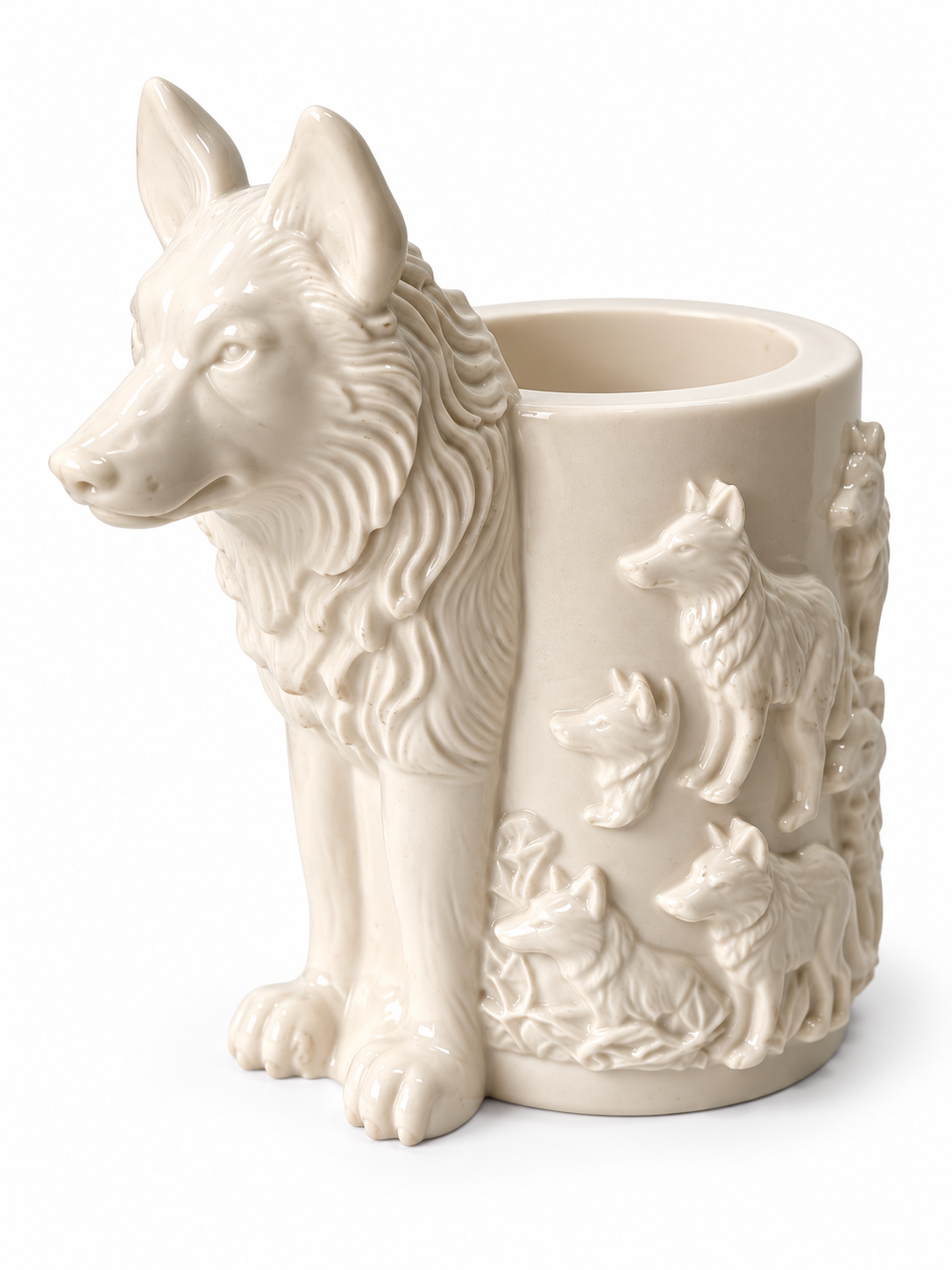 Suport decorativ „Lupi” — figurine decorative lucrat manual, Marmora