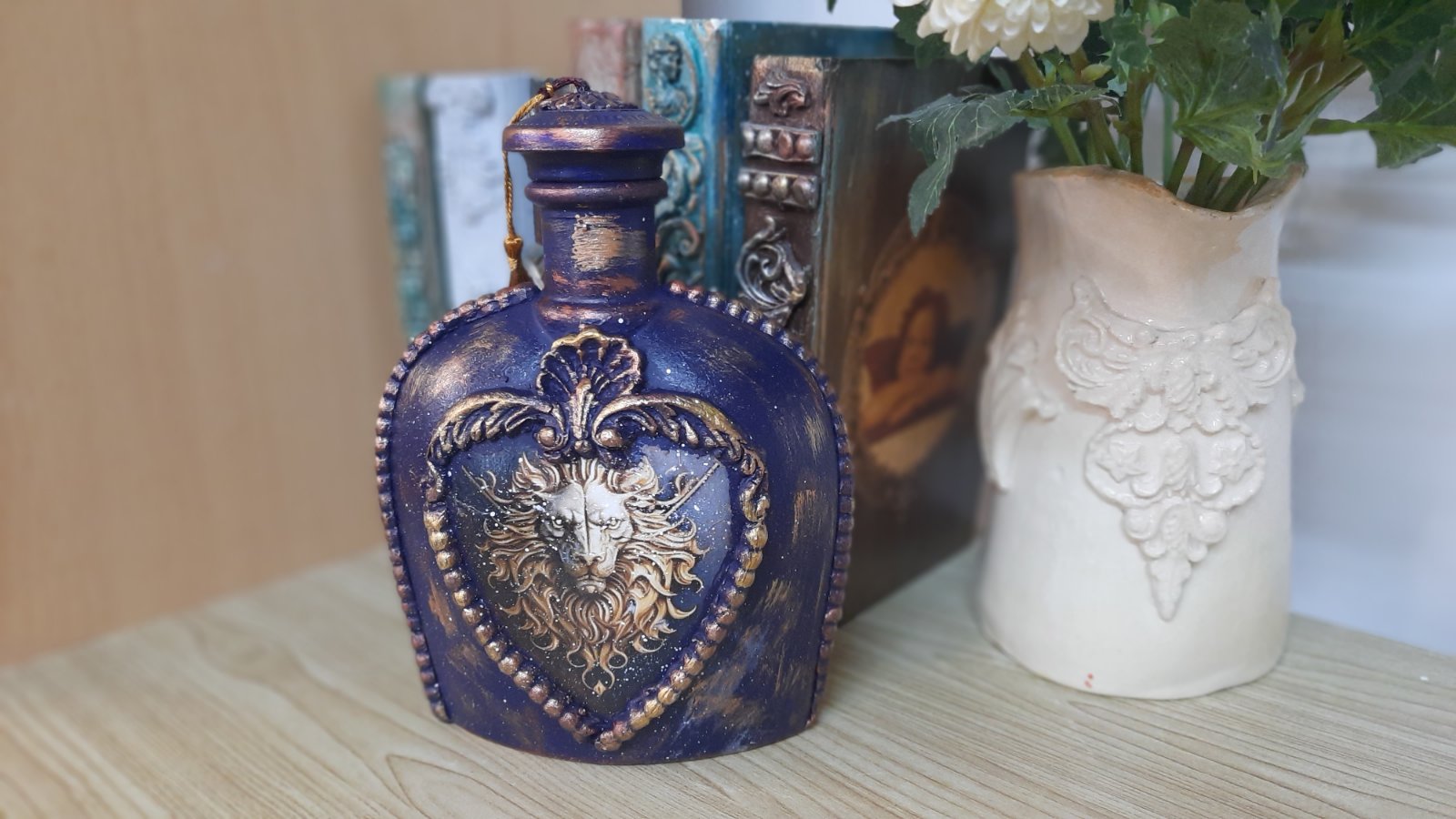 Sticlă decorativa — decor pentru casă lucrat manual, Handmade Fominov Tatiana