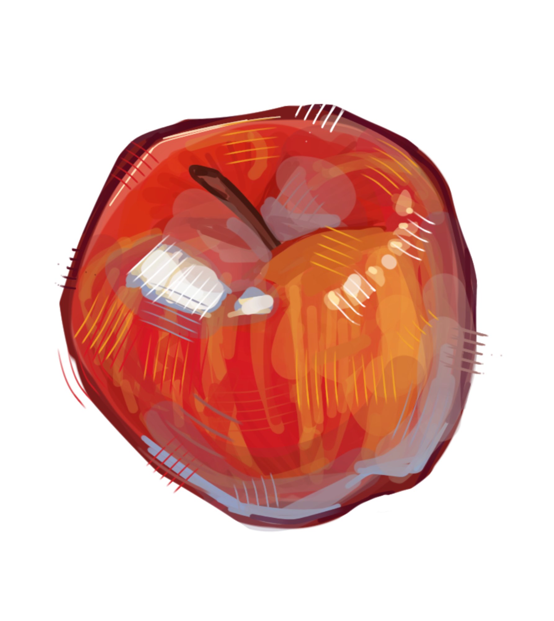 sticker "shiny apple" — stickere și autocolante lucrat manual, K3shart