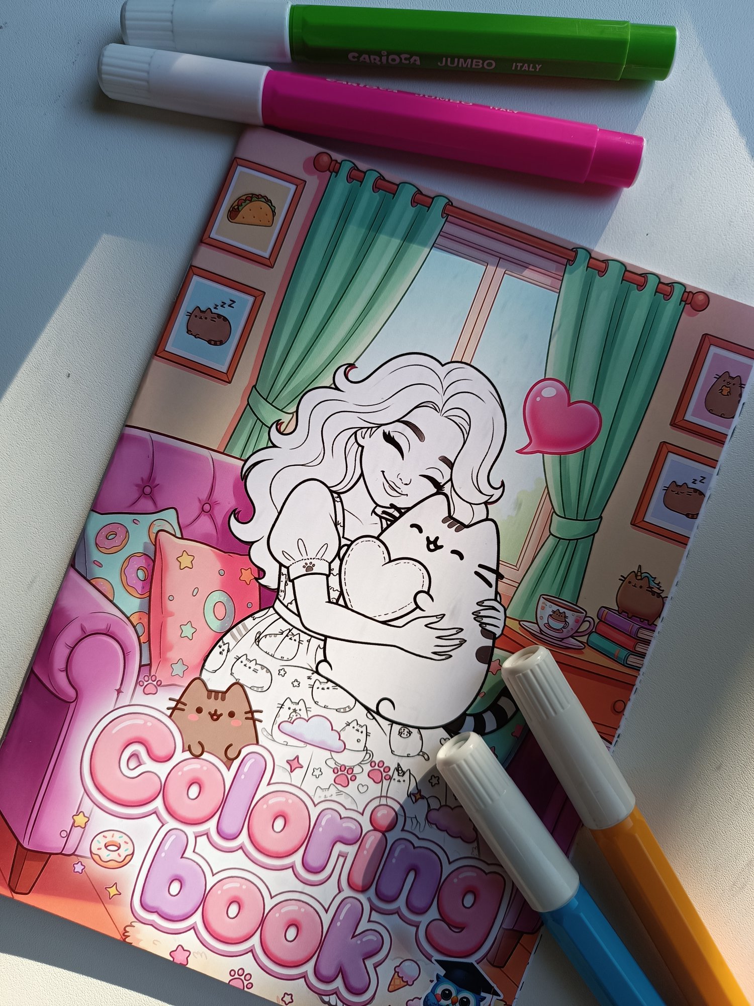 Pusheen Carte de colorat — jucării educative lucrat manual, Kids Crafts
