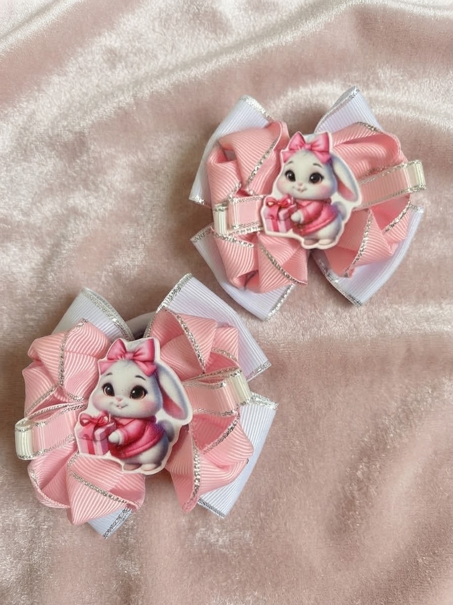 Бантики Зайка с подарком — accesorii pentru păr lucrat manual, Valentina Gift studio